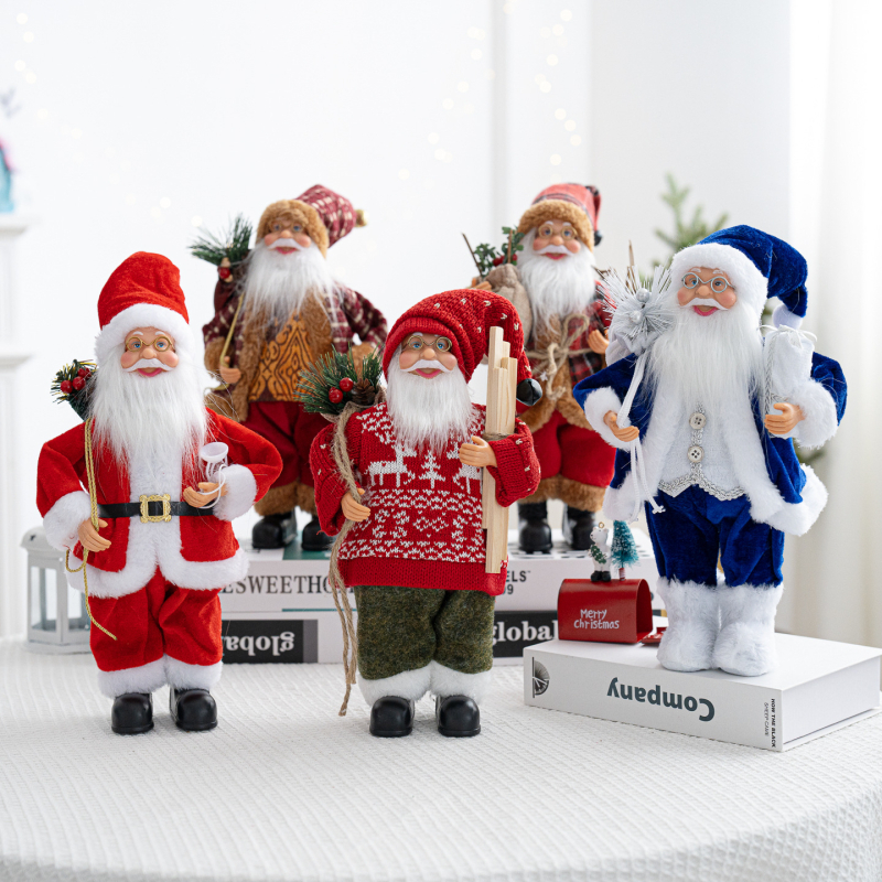 Фигура на Дядо Коледа с рюкзак – коледна украса, стояща поза; Код: YN-25729; Материал: Друг; Марка: Друг; Коледа