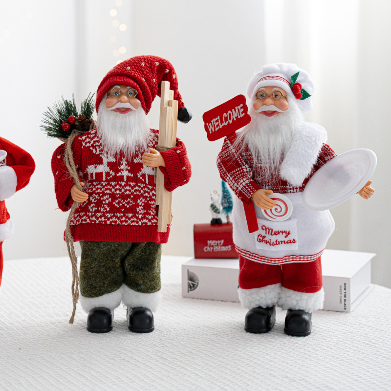 Фигура на Дядо Коледа с рюкзак – коледна украса, стояща поза; Код: YN-25729; Материал: Друг; Марка: Друг; Коледа