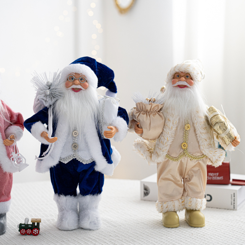 Фигура на Дядо Коледа с рюкзак – коледна украса, стояща поза; Код: YN-25729; Материал: Друг; Марка: Друг; Коледа