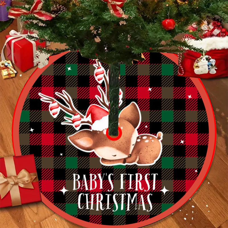 Коледна елхова пола с принт – мил дизайн, пасторална полиестерна материя, подходяща за всекидневна, спалня, кабинет, хол и балкон