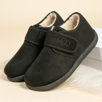 Velcro-záras vászon cipő, slip-on, alacsony szár, műszőrme belső, kerek orr