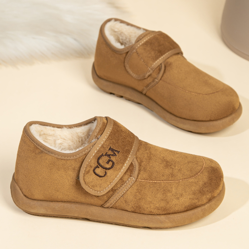 Velcro-záras vászon cipő, slip-on, alacsony szár, műszőrme belső, kerek orr