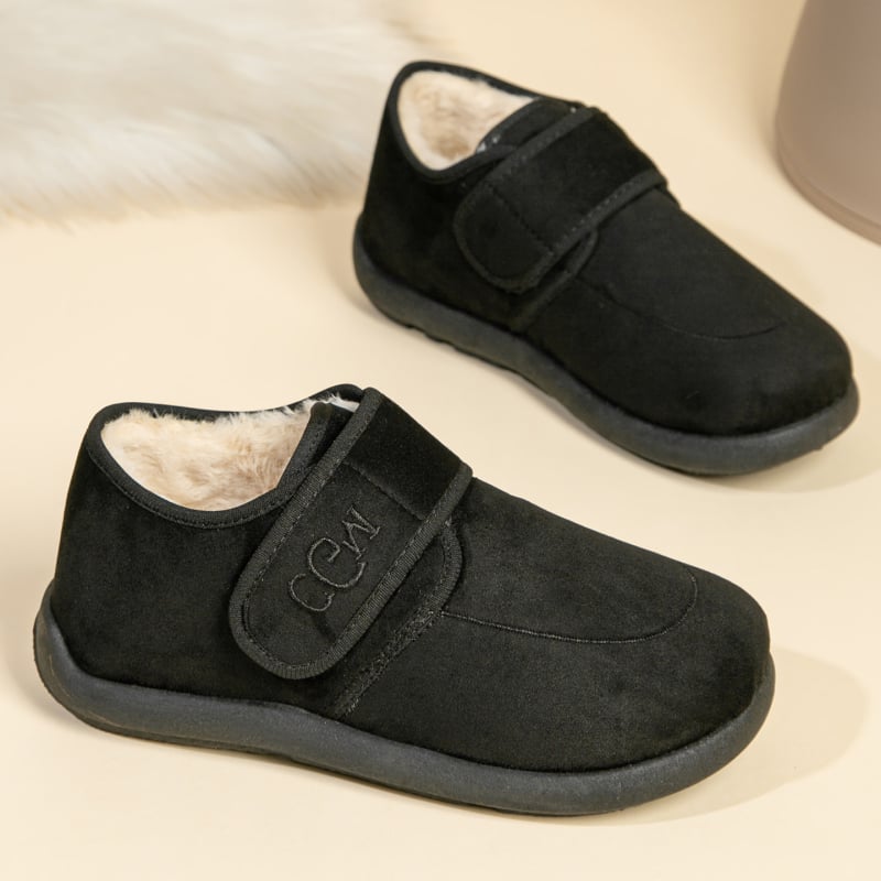 Velcro-záras vászon cipő, slip-on, alacsony szár, műszőrme belső, kerek orr