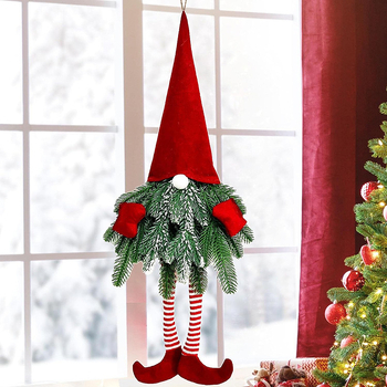 Vianočný prívesok Bez tváre starca, ručne vyrobený textilný dekor na stenu - Leqing Craft