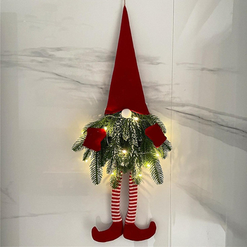 Vianočný prívesok Bez tváre starca, ručne vyrobený textilný dekor na stenu - Leqing Craft