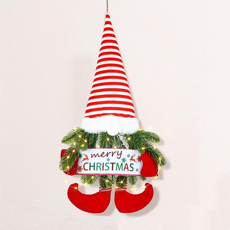 Vianočný prívesok Bez tváre starca, ručne vyrobený textilný dekor na stenu - Leqing Craft