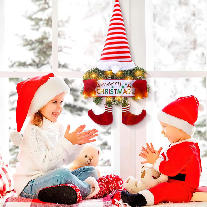 Vianočný prívesok Bez tváre starca, ručne vyrobený textilný dekor na stenu - Leqing Craft