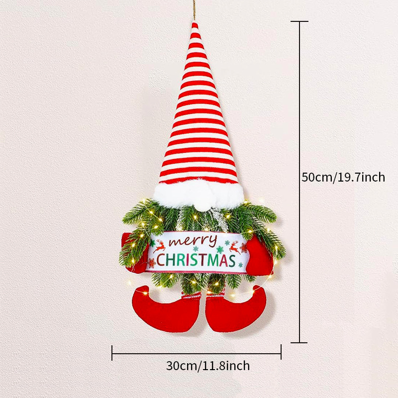 Vianočný prívesok Bez tváre starca, ručne vyrobený textilný dekor na stenu - Leqing Craft
