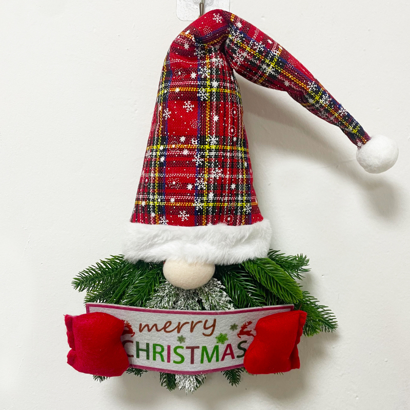 Vianočný prívesok Bez tváre starca, ručne vyrobený textilný dekor na stenu - Leqing Craft