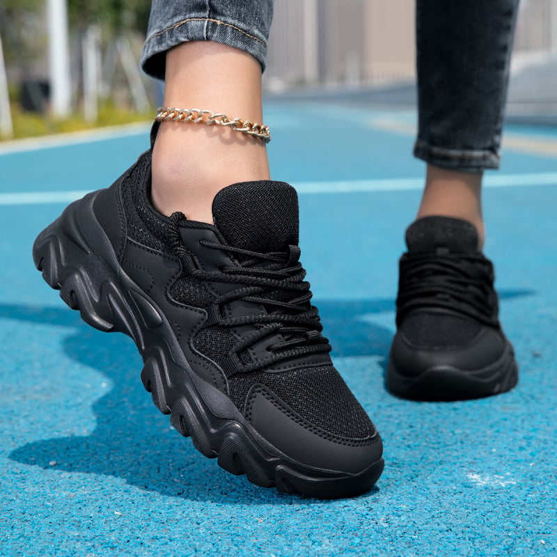Női Dad Sneakers vastag talppal, magasságot növelő, felső: műbőr + textile, fűzők, EVA talp