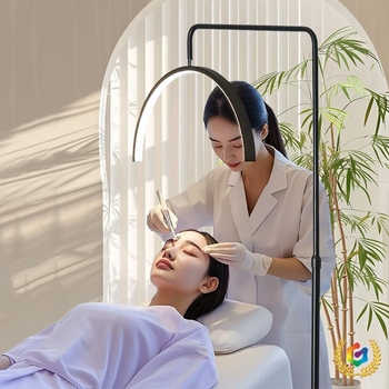 Λάμπα LED ομορφιάς για περιποίηση ματιών, νυχιών και βλεφαρίδων, φωτιστικό δαπέδου, 100–240V, κάλυψη 10–15㎡, διακόπτης ποδιού, μοντέρνο μινιμαλιστικό στυλ