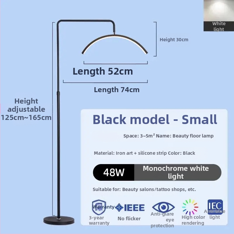 Štýl LED lampa pre kozmetický salón na starostlivosť o oči, nechty a mihalnice, stojaca lampa, 100–240 V, pokrytie 10–15 m², nožný vypínač, moderný minimalistický štýl