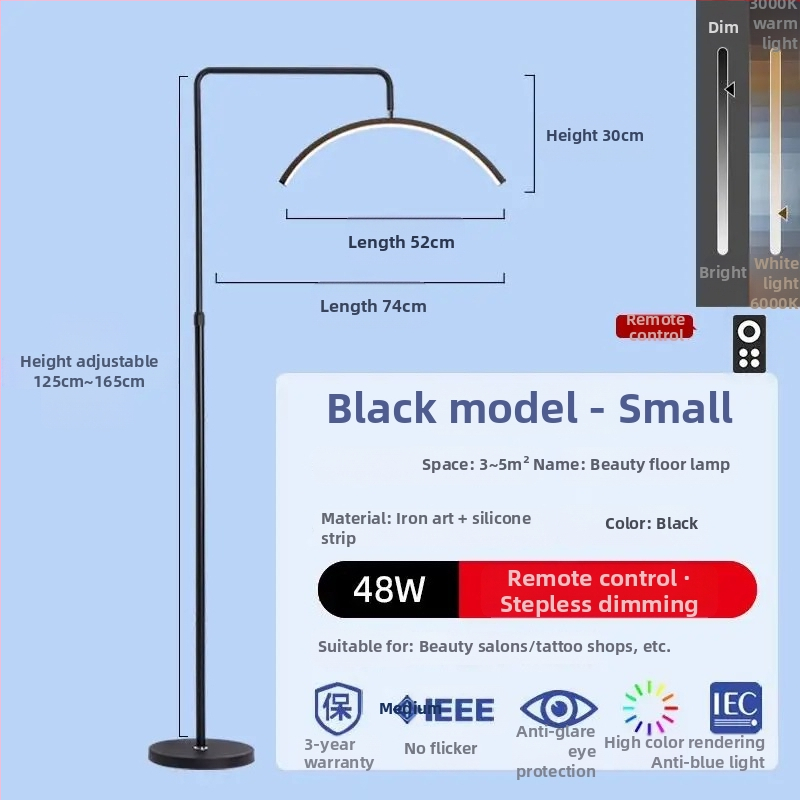 Štýl LED lampa pre kozmetický salón na starostlivosť o oči, nechty a mihalnice, stojaca lampa, 100–240 V, pokrytie 10–15 m², nožný vypínač, moderný minimalistický štýl