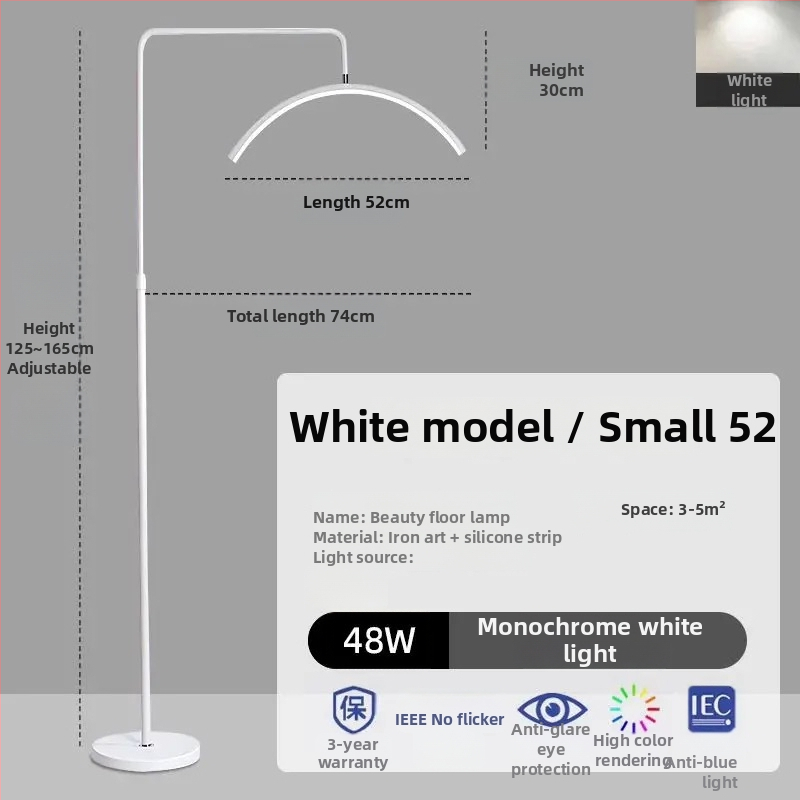 Štýl LED lampa pre kozmetický salón na starostlivosť o oči, nechty a mihalnice, stojaca lampa, 100–240 V, pokrytie 10–15 m², nožný vypínač, moderný minimalistický štýl