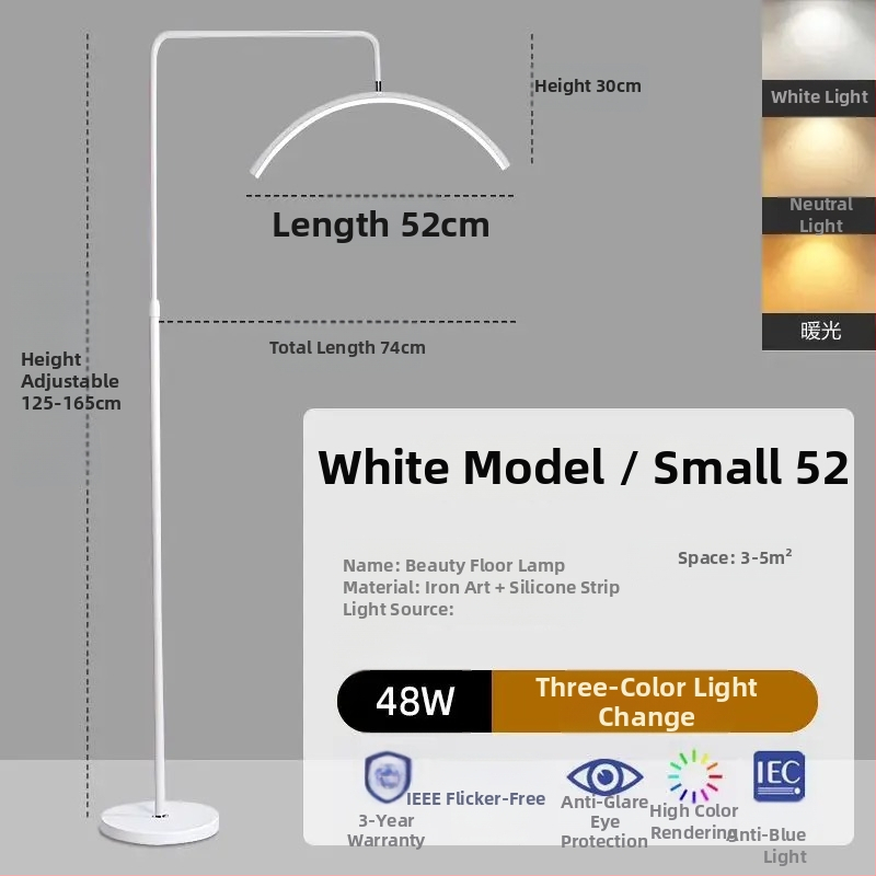 Štýl LED lampa pre kozmetický salón na starostlivosť o oči, nechty a mihalnice, stojaca lampa, 100–240 V, pokrytie 10–15 m², nožný vypínač, moderný minimalistický štýl