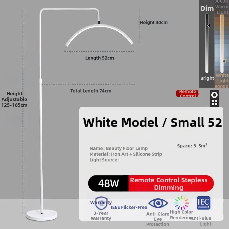 Štýl LED lampa pre kozmetický salón na starostlivosť o oči, nechty a mihalnice, stojaca lampa, 100–240 V, pokrytie 10–15 m², nožný vypínač, moderný minimalistický štýl