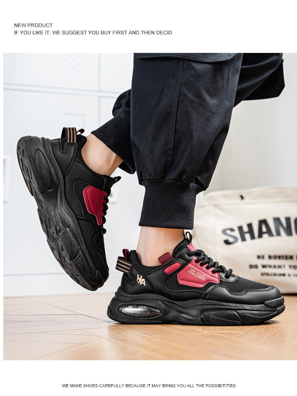 Unisex εφηβικά αθλητικά με ψηλό άνω μέρος, διχτυωτό άνω, παχιά PVC σόλα, slip-on, για όλες τις εποχές