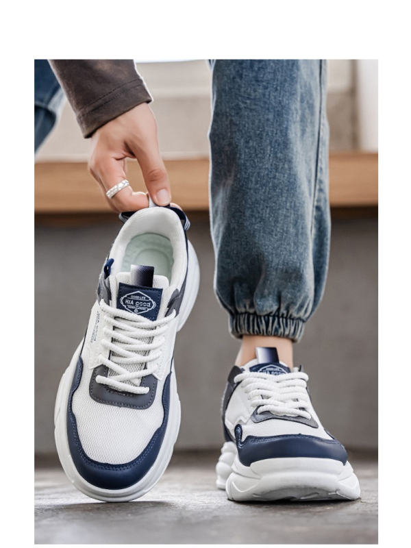 Unisex εφηβικά αθλητικά με ψηλό άνω μέρος, διχτυωτό άνω, παχιά PVC σόλα, slip-on, για όλες τις εποχές