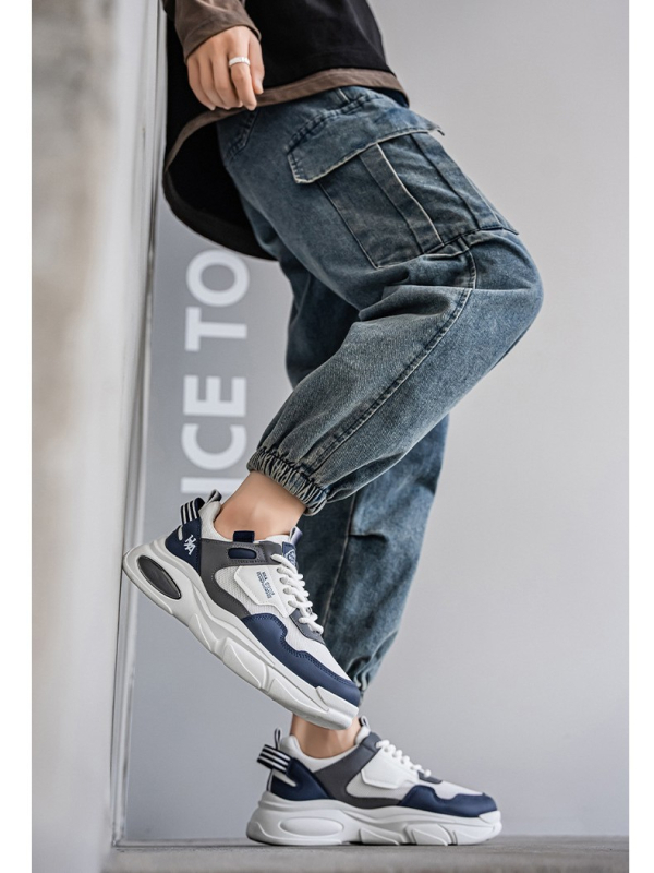 Unisex εφηβικά αθλητικά με ψηλό άνω μέρος, διχτυωτό άνω, παχιά PVC σόλα, slip-on, για όλες τις εποχές