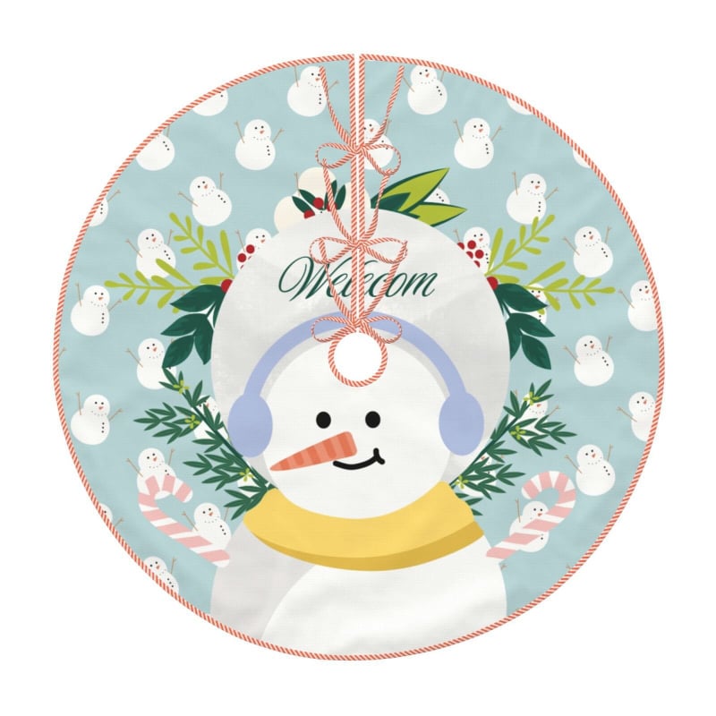 Vianočná sukňa na stromček s lemom | Značka coyacal; Materiál: Polyester; Technika: Transfer potlač; Štýl: Moderná jednoduchosť