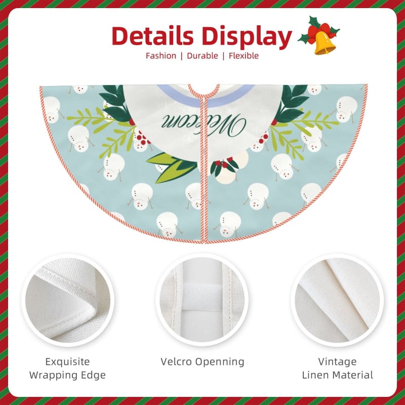 Vianočná sukňa na stromček s lemom | Značka coyacal; Materiál: Polyester; Technika: Transfer potlač; Štýl: Moderná jednoduchosť