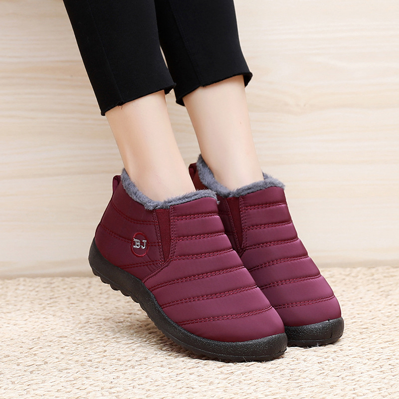 Talve naiste puuvillased kingad — veekindlad, soojad, libisemiskindlad, ülemine materjal: vihmavarja kangas, tald: polüuretaan