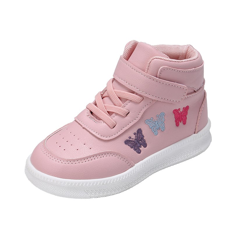 Djeca bijele visoke tenisice s Velcro zatvaračem, unisex, za proljeće i jesen, s protukliznom potplatom
