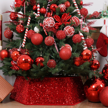 Plantronics vianočná sukňa na strom s flitrami, 3D okolie stromu dekor, moderný minimalistický štýl, polo manuálna a polo automatická výroba