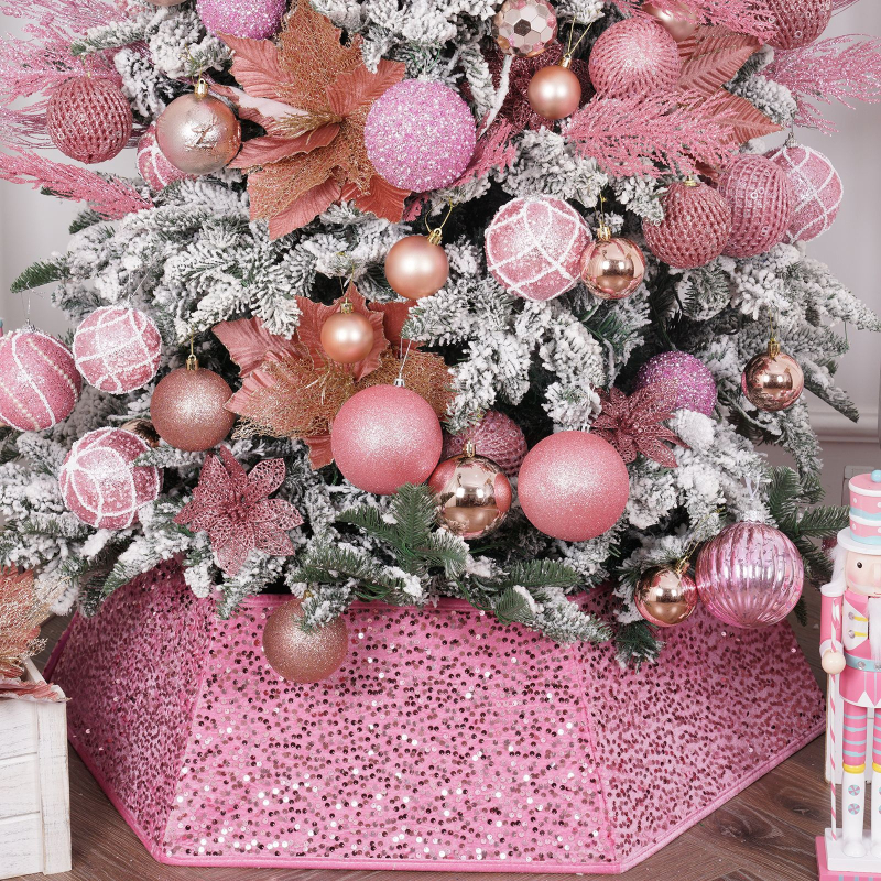 Plantronics vianočná sukňa na strom s flitrami, 3D okolie stromu dekor, moderný minimalistický štýl, polo manuálna a polo automatická výroba