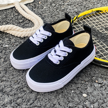 Pantofi sport pentru copii, stil coreean, de tip low-top, din canvas, cu șireturi în față, respirabili, talpă din cauciuc, unisex, pentru primăvară și toamnă