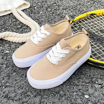 Pantofi sport pentru copii, stil coreean, de tip low-top, din canvas, cu șireturi în față, respirabili, talpă din cauciuc, unisex, pentru primăvară și toamnă