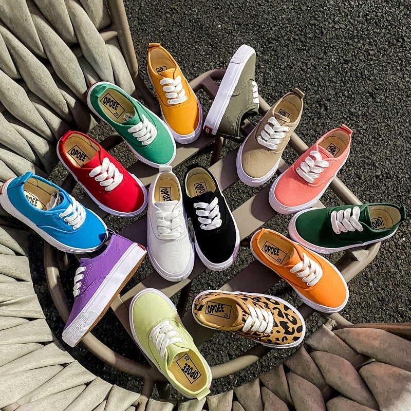 Pantofi sport pentru copii, stil coreean, de tip low-top, din canvas, cu șireturi în față, respirabili, talpă din cauciuc, unisex, pentru primăvară și toamnă