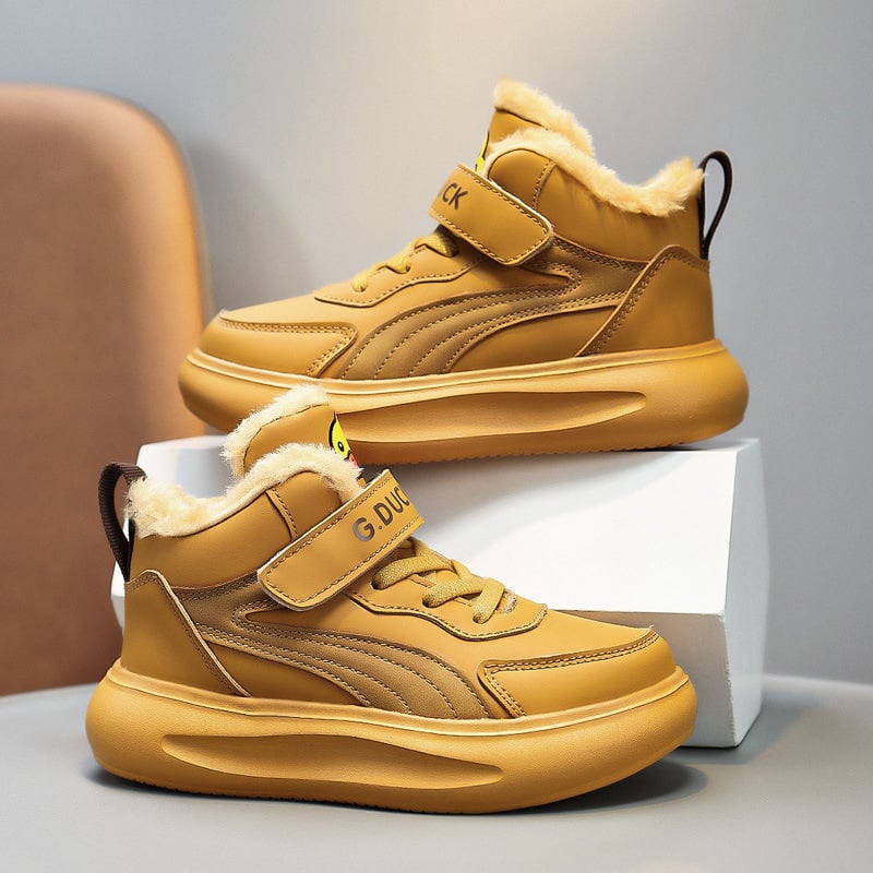 Dječje tenisice u Maillard stilu, zimsko izdanje 2024, za dječake i djevojčice, Velcro zatvarač, mekana potplata, fleece podstava, unisex skate tenisice