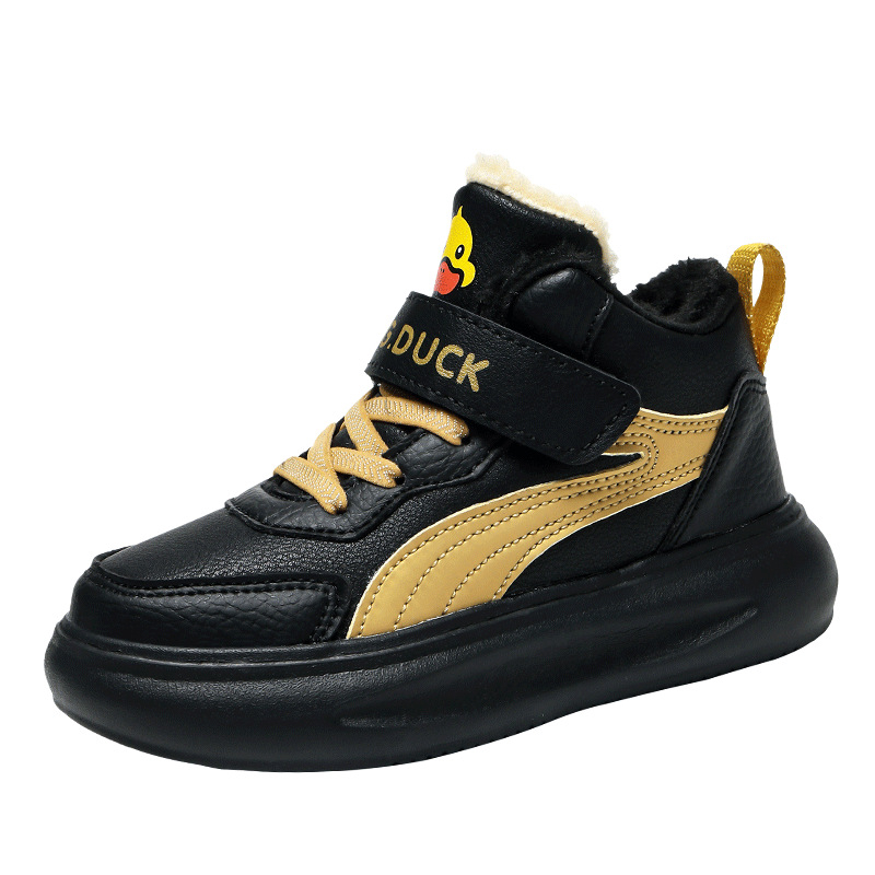 Dječje tenisice u Maillard stilu, zimsko izdanje 2024, za dječake i djevojčice, Velcro zatvarač, mekana potplata, fleece podstava, unisex skate tenisice