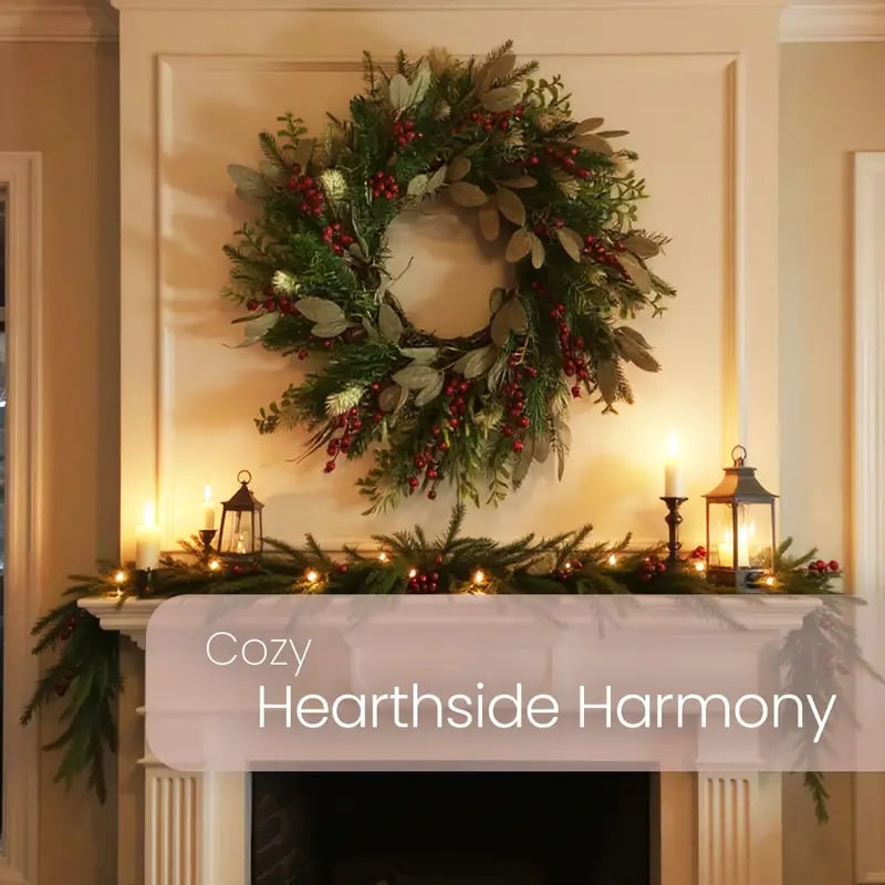 Umelý veniec z listov eukalyptu – jarná a vianočná dekorácia na dvere alebo okno, ručne vyrobený z plastu