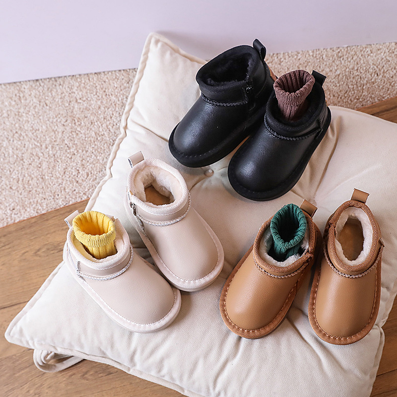 Deti členkové čižmy, mikrovláknová koža, podšité flisom, nepremokavé a protišmykové, pre vek 1–3 a 4–6 rokov