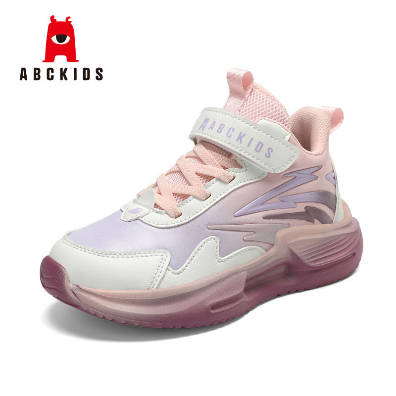 ABCkids Unisex tenisice za trčanje od sintetičke kože - vodootporne, lagane, Velcro kopča, MD potplat, prugasti uzorak