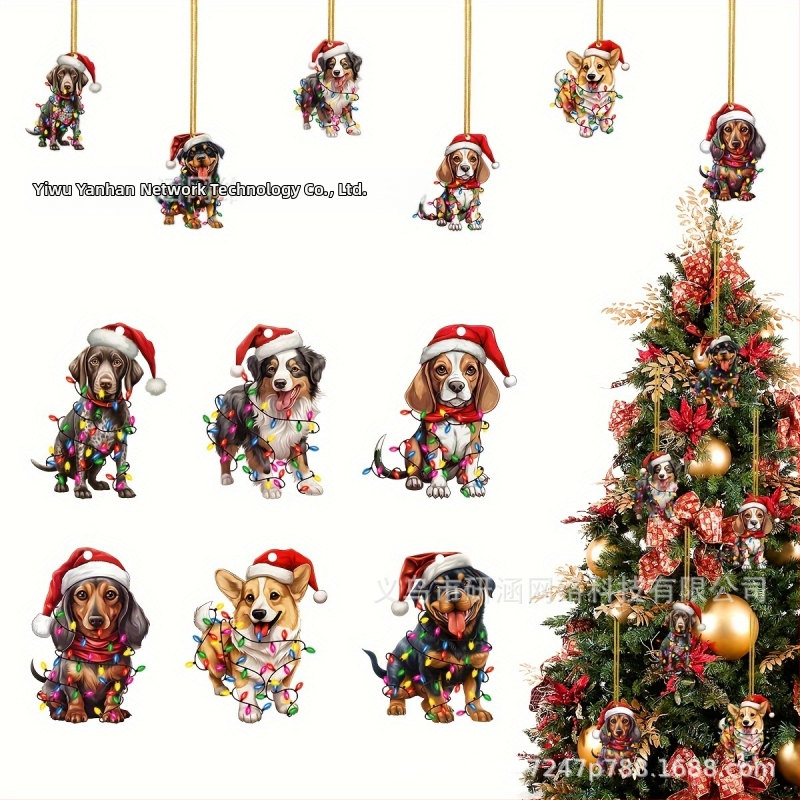 Akrila Ziemassvētku suņa automobiļu rotājums, iekšējais kulons, mūsdienīgs stils