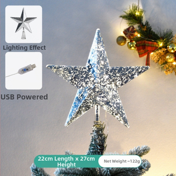 LED hviezdička na špičke stromu - USB/Batéria napájanie, 5V, IP44, Držiak žiarovky F5, Životnosť 6000h