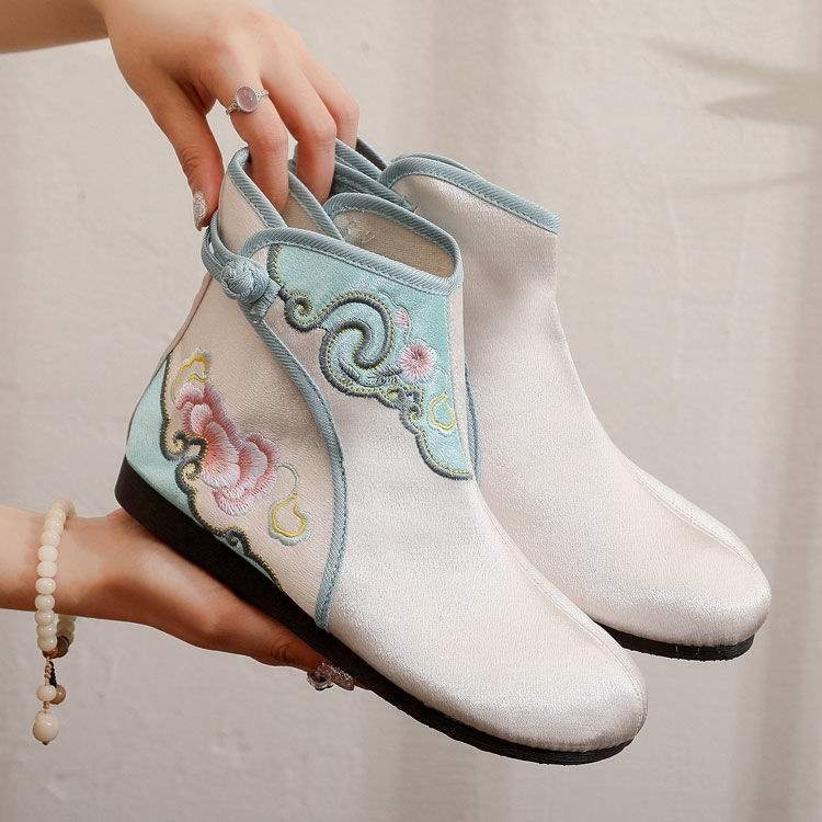 Ručne tkane topánky – etnický štýl, protišmykové, teplé, vrchný materiál z plátna