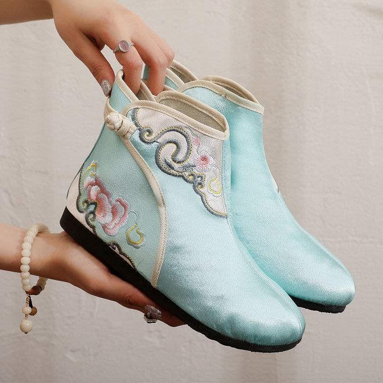 Ručne tkane topánky – etnický štýl, protišmykové, teplé, vrchný materiál z plátna