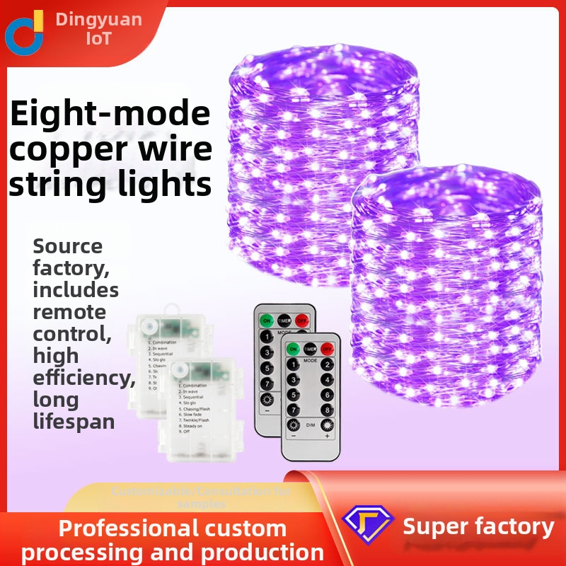 LED modelovacia svetelná šnúra s meďovým drôtom, 8-funkčná batériová skrinka, IP65, stmievateľné, kód 1010