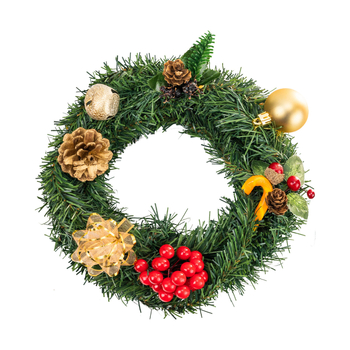 Διακοσμητικό αυτοκόλλητο τοίχου: στεφάνι με κωνοφόρα σε φλοράλ μοτίβο, PVC, PH-QT9284, επίπεδο αυτοκόλλητο για σαλόνι και είσοδο, μοντέρνο μινιμαλιστικό στυλ