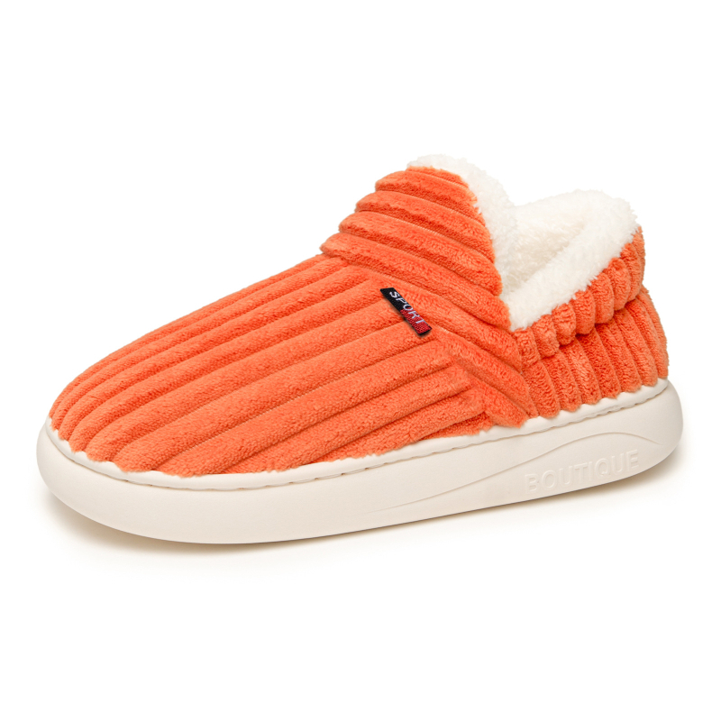 Női pamut papucs fleece-béléssel, téli, vastagított, beltéri slip-on