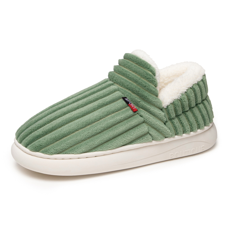 Női pamut papucs fleece-béléssel, téli, vastagított, beltéri slip-on