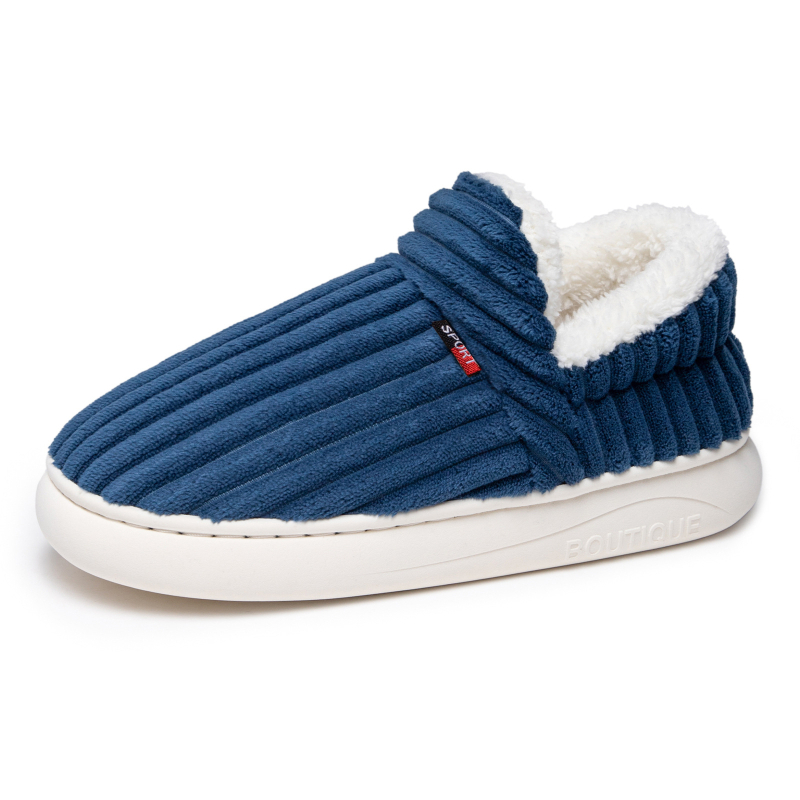 Női pamut papucs fleece-béléssel, téli, vastagított, beltéri slip-on