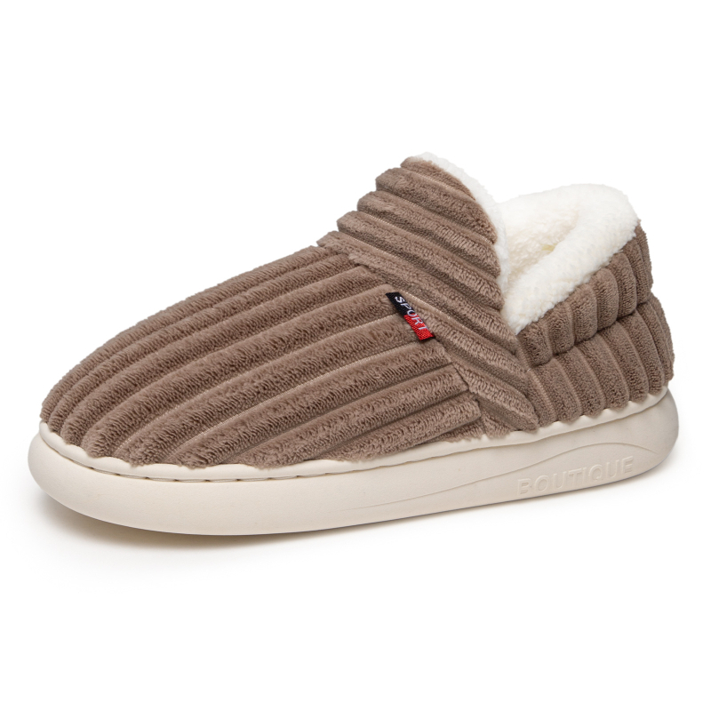 Női pamut papucs fleece-béléssel, téli, vastagított, beltéri slip-on