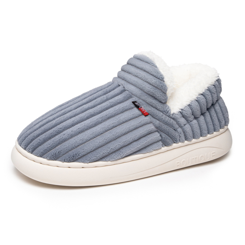 Női pamut papucs fleece-béléssel, téli, vastagított, beltéri slip-on