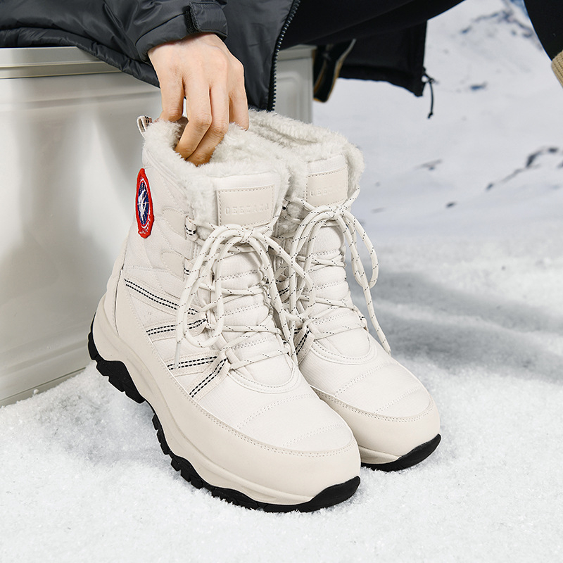 Unisex zimné snehové čižmy s fleecovou podšívkou, nepremokavé horné diely, protišmytová gumová podrážka, teplá izolácia