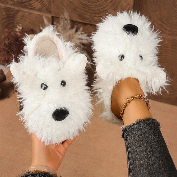 Namų ir lauko šlepetės: mielas stilius, uždaras pirštas, viršus iš dirbtinės vilnos mišinio, EVA padas, pūkuota vidinė danga